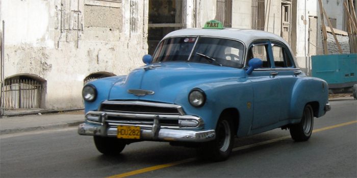 early 1950s blue Chevy