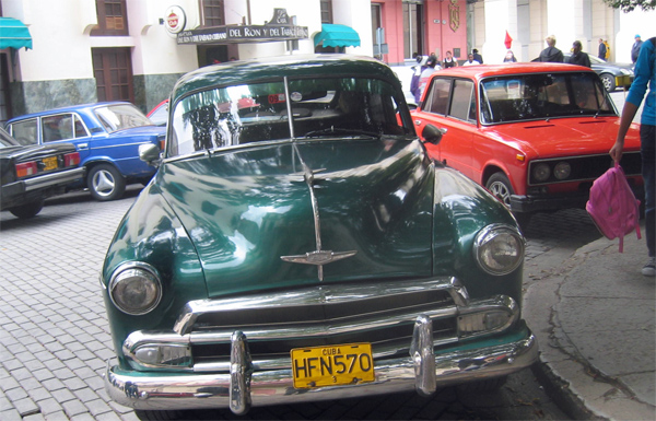 early 1950s green Chevy