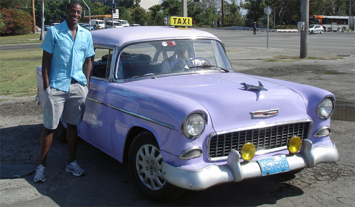 Kenny Scott and purple Chevy 55 or 56 Chevy