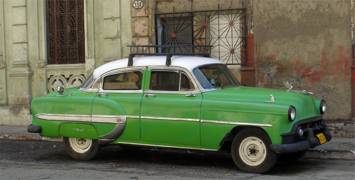 green Chevy - sideways pic of previous