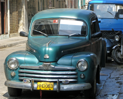 green pre 50s Ford