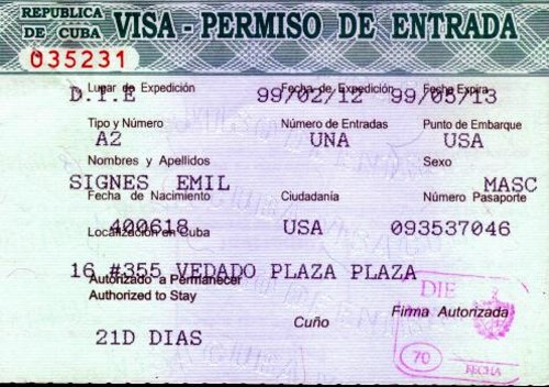 Visa issued to Emilito