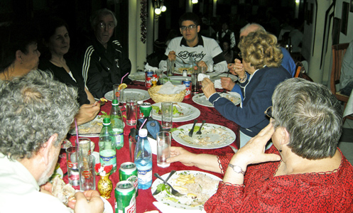 Eating dinner at La Roca