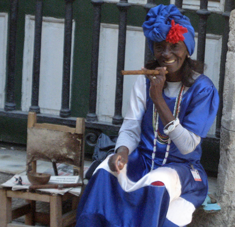 Santera with cigar