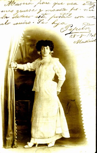 Josefa Besteiro postcard home in August 1908