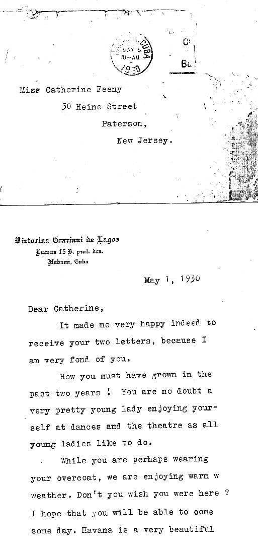 Victorina letter to Catherine Feeney-p1