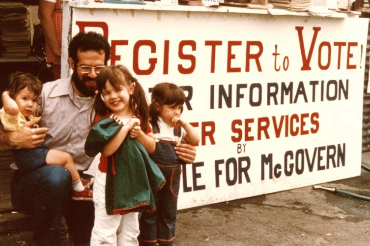 Emil & kids at McGovern booth 1972