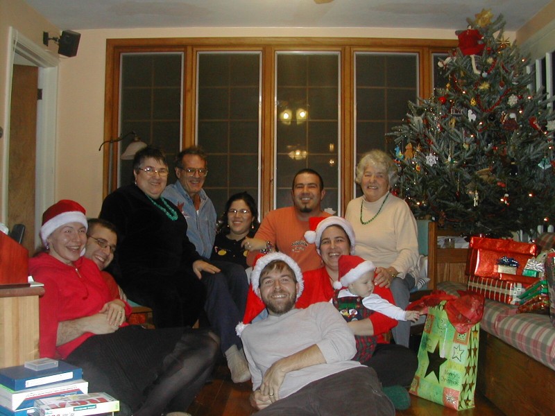 All 10 family members at 2003 Christmas