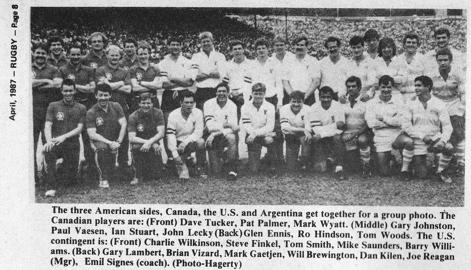 USA CAN
          ARG in Cup 1987