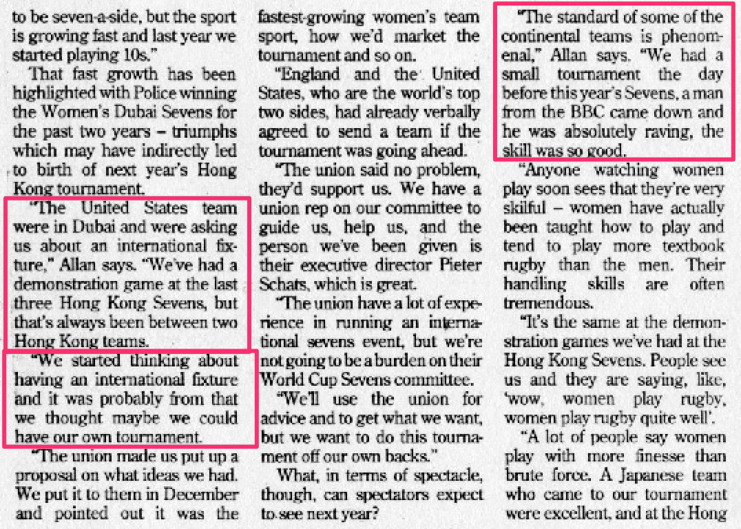 Excerpts from Eastern Express 1996 re
        future 7s