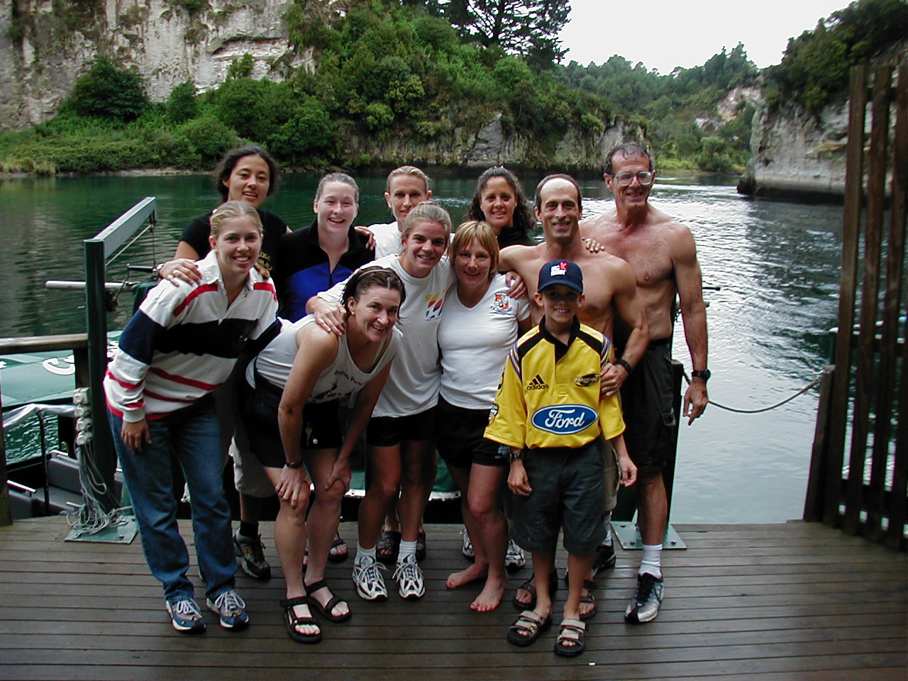 Bungy jumpers at
          Taupo