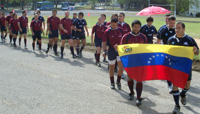 Venezuelan teams march