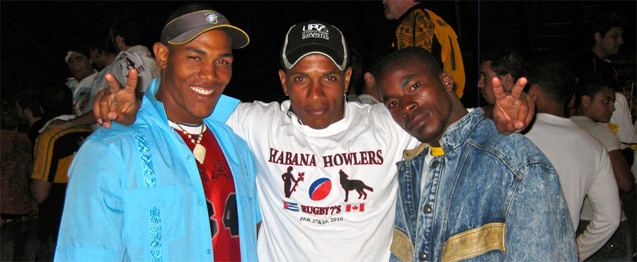 3 Cuban players at banquet
