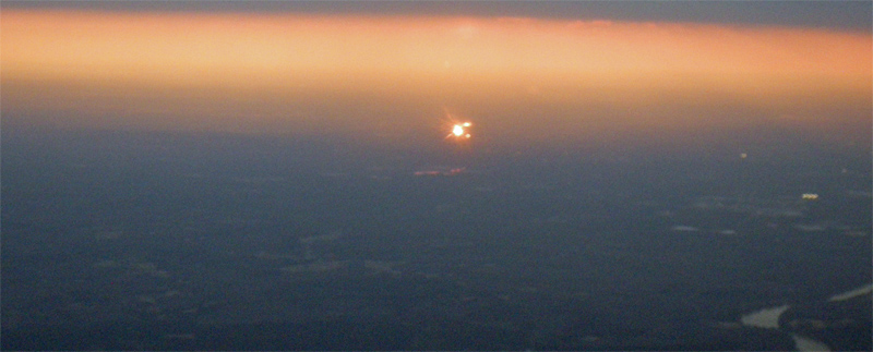Sunset as we land in Charlotte