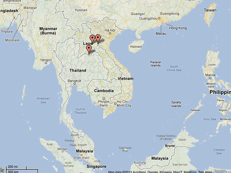 Map - Laos in Asia
