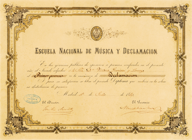Victorina's diploma