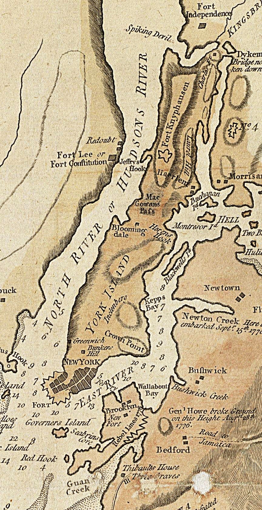 1781 map of
              what's now Randall's Island