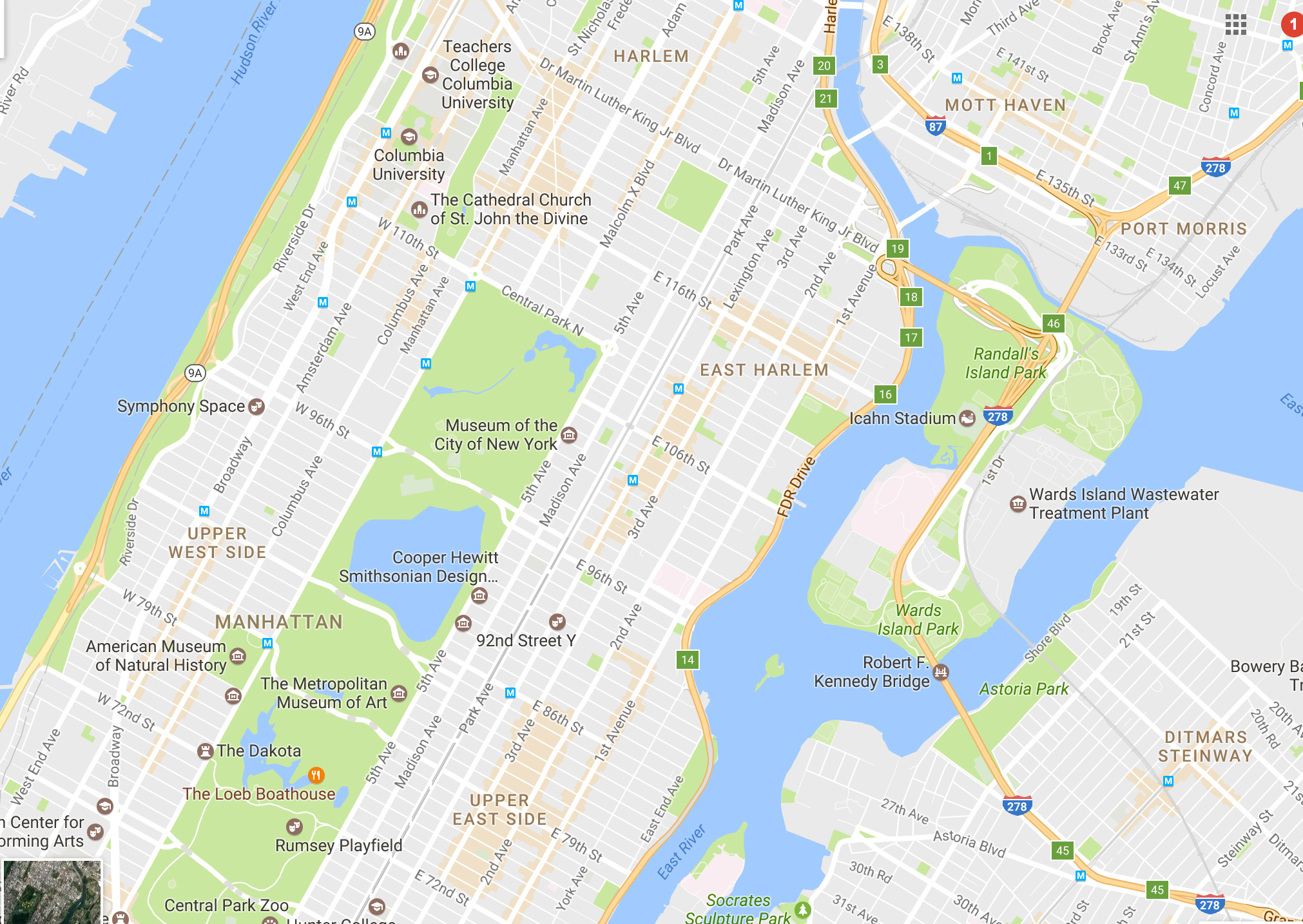 Current map of Randall's Island